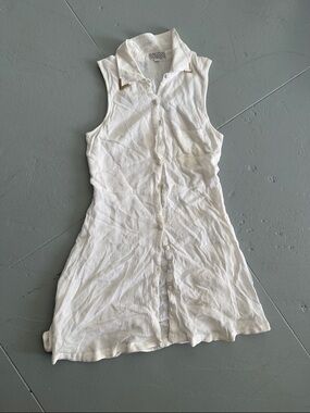 Lucca Couture Sleeveless White Button-Front Tunic